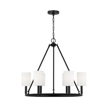 Egmont Six Light Chandelier in Midnight Black by Visual Comfort Studio