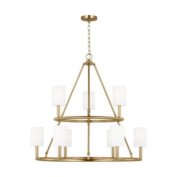 Egmont Nine Light Chandelier in Satin Brass by Visual Comfort Studio