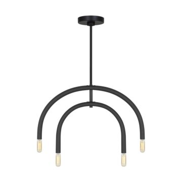 Hadden Four Light Chandelier in Midnight Black by Visual Comfort Studio