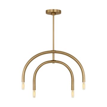 Hadden Four Light Chandelier in Satin Brass by Visual Comfort Studio