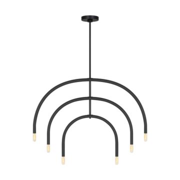 Hadden Six Light Chandelier in Midnight Black by Visual Comfort Studio