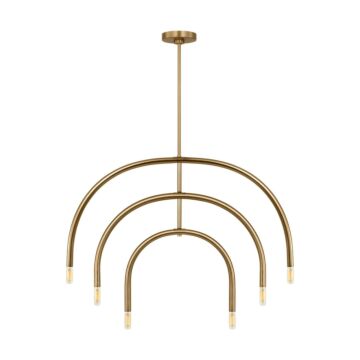 Hadden Six Light Chandelier in Satin Brass by Visual Comfort Studio
