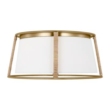Cortes Two Light Flush Mount in Satin Brass by Visual Comfort Studio
