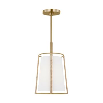 Cortes One Light Pendant in Satin Brass by Visual Comfort Studio