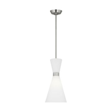 Belcarra One Light Pendant in Brushed Steel by Visual Comfort Studio