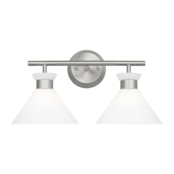 Belcarra Two Light Bath in Brushed Steel by Visual Comfort Studio