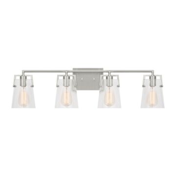 Crofton Four Light Bath in Brushed Steel by Visual Comfort Studio