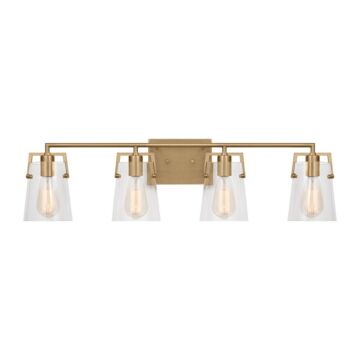 Crofton Four Light Bath in Satin Brass by Visual Comfort Studio