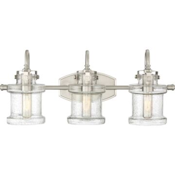 Quoizel Danbury 3 Light 10 Inch Bathroom Vanity Light in Brushed Nickel