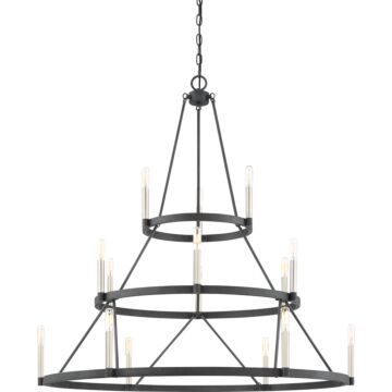 Doran 15 Light Chandelier in Mottled Black by Quoizel