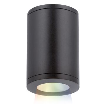Tube Arch 1-Light LED Flush Mount Ceiling Light in Black