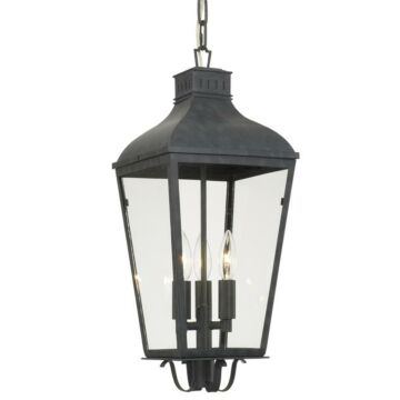 Dumont Three Light Outdoor Chandelier in Graphite by Crystorama
