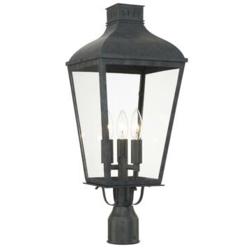 Dumont Three Light Outdoor Post Mount in Graphite by Crystorama