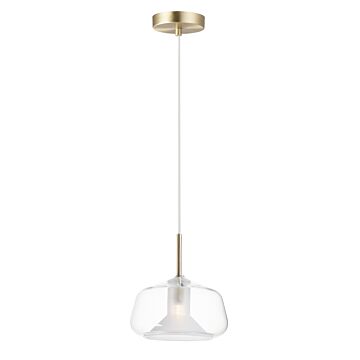 Deuce LED Pendant in Satin Brass by ET2