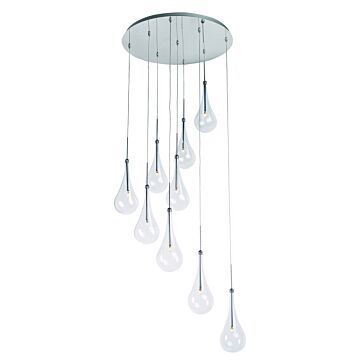 Larmes LED LED Pendant in Polished Chrome by ET2