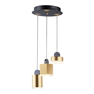 Nob LED Pendant in Black  Gold by ET2