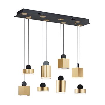 Nob LED Pendant in Black  Gold by ET2