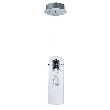 ET2 Solitaire 4.25 Inch Clear Glass Pendant in Polished Chrome