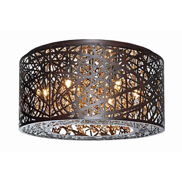 Inca Seven Light Flush Mount in Bronze by ET2