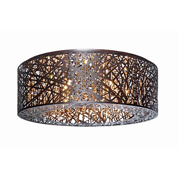 Inca Nine Light Flush Mount in Bronze by ET2