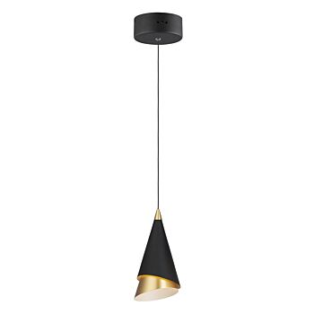Mermaid LED Mini Pendant in Black  Metallic Gold by ET2