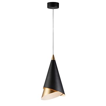 Mermaid LED Mini Pendant in Black  Metallic Gold by ET2