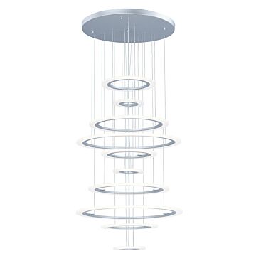 Saturn II LED LED Pendant in Matte Silver by ET2