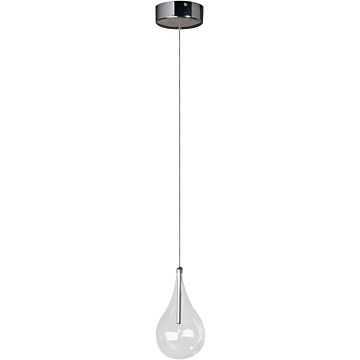ET2 Larmes 1 Light Xenon Mini Pendant, Polished Chrome
