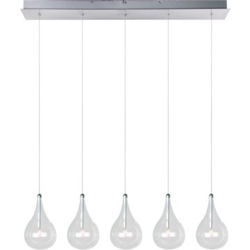 ET2 Larmes 5 Light Xenon Pendant, Polished Chrome