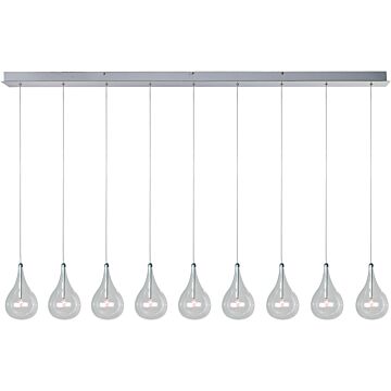 ET2 Larmes 9 Light 56 Inch Polished Chrome Linear Pendant