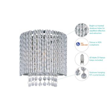 ET2 Spiral 1 Light Xenon Wall Light in Polished Chrome