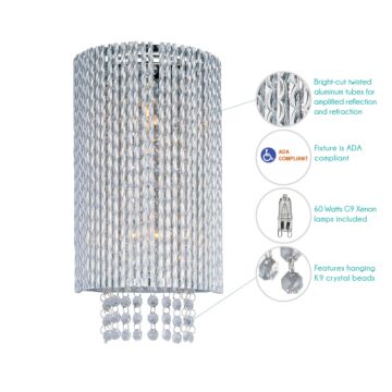ET2 Spiral 2 Light Xenon Wall Light in Polished Chrome