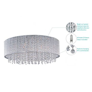 ET2 Spiral 10 Light Xenon Drum Flush Mount, Polished Chrome
