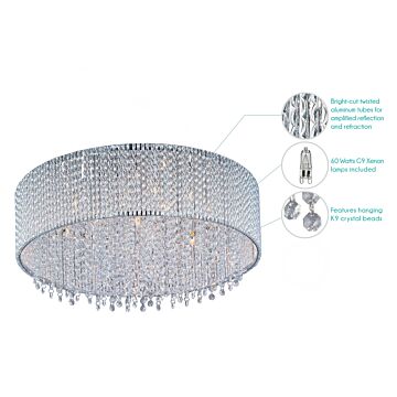ET2 Spiral 7 Light Xenon Flush Mount in Polished Chrome