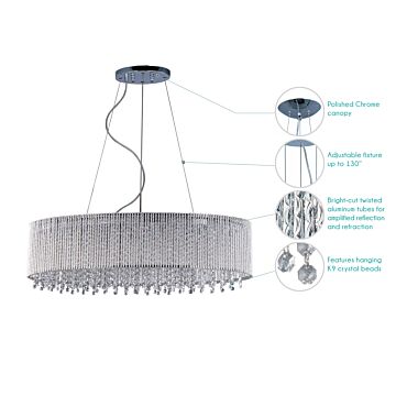 ET2 Spiral 6 Light Drum Island Lights in Polished Chrome