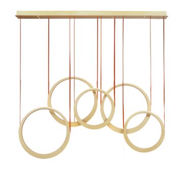 Tether LED Pendant in Natural Aged Brass by ET2