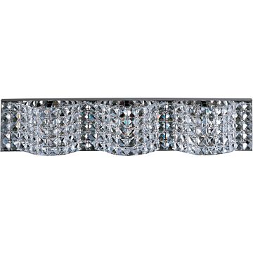 ET2 Wave 3 Light Bathroom Vanity Light, Polished Chrome