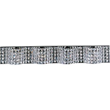 ET2 Wave 4 Light Bathroom Vanity Light , Polished Chrome