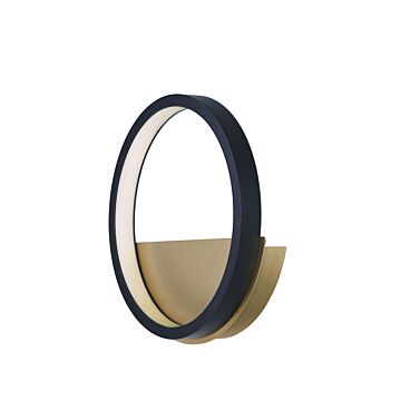Hoopla LED Wall Sconce in Black  Gold by ET2