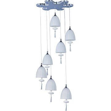 ET2 Chute 7 Light Xenon Pendant, Polished Chrome
