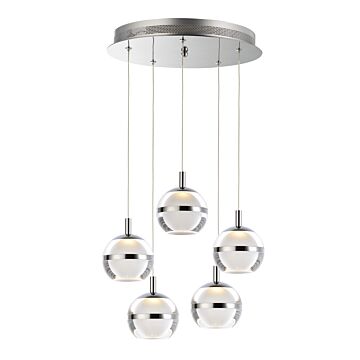 Swank LED Pendant in Polished Chrome by ET2