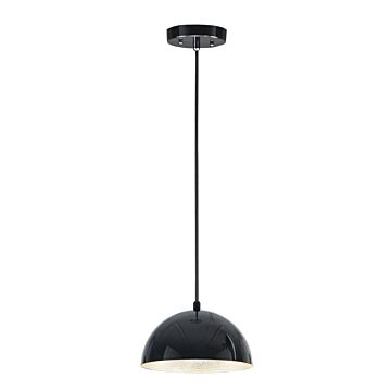 Hemisphere LED Pendant in Gloss Black  Aluminum by ET2