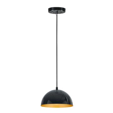 Hemisphere LED Pendant in Gloss Black  Gold by ET2