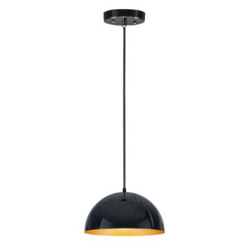 Hemisphere LED Pendant in Gloss Black  Gold by ET2