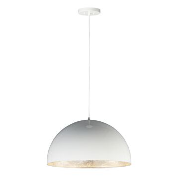 Hemisphere LED Pendant in Gloss White  Aluminum by ET2