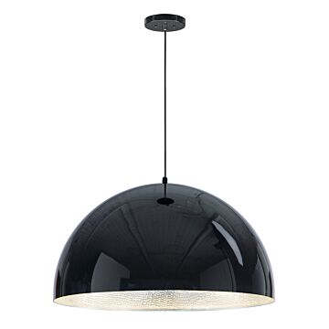 Hemisphere LED Pendant in Gloss Black  Aluminum by ET2