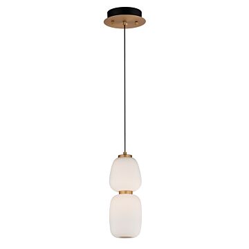 Soji LED Pendant in Black  Gold by ET2