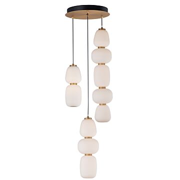 Soji LED Pendant in Black  Gold by ET2