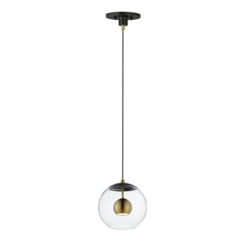 Nucleus LED Pendant in Black  Natural Aged Brass by ET2