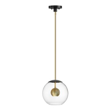 Nucleus LED Pendant in Black  Natural Aged Brass by ET2